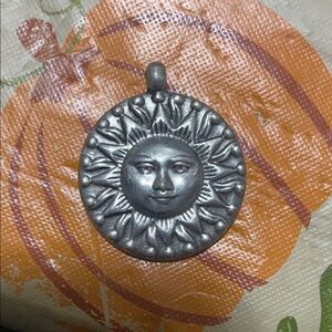 Silver Sun Face Pendant